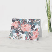 perzikkleurige rozen dank u kaart (Voorkant)