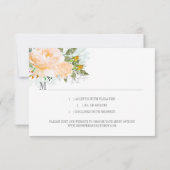 Perzikkleurige Rozen Gele rosebuisjes Circulair Li RSVP Kaartje (Achterkant)