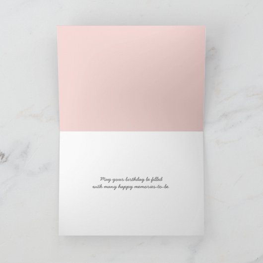 perzikkleurige rozen verjaardag kaart (Binnen)