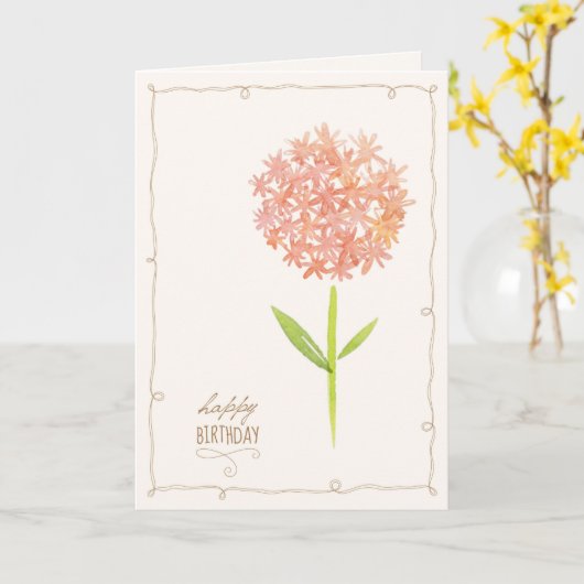 Perzikkleurige ventilatorkaart voor Waterverf Kaart (Gele Bloem)