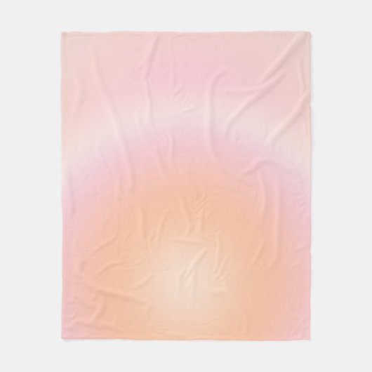 Perzikkleurige verloop fleece deken (Voorkant)