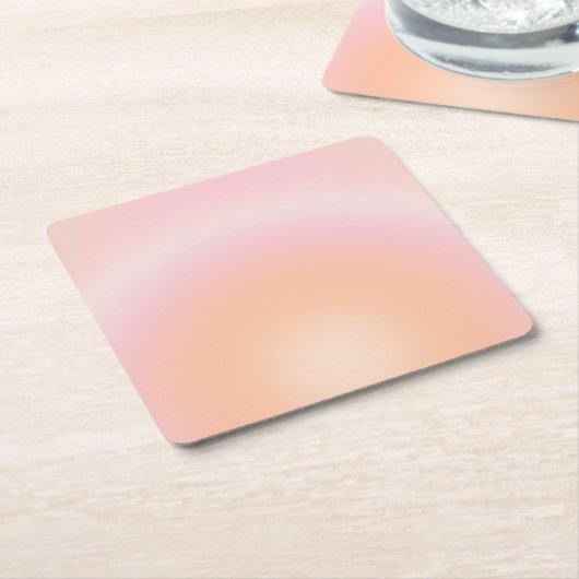 Perzikkleurige verloop kartonnen onderzetters (Schuin)