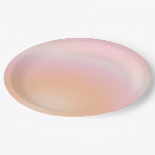 Perzikkleurige verloop papieren bordje (Gekanteld)