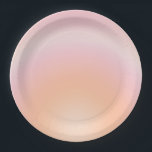 Perzikkleurige verloop papieren bordje<br><div class="desc">Gradiëntontwerp - aura-effect - perzik fuzz gradiënt.</div>