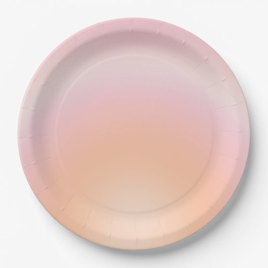 Perzikkleurige verloop papieren bordje (Voorkant)