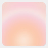 Perzikkleurige verloop vierkante sticker (Voorkant)
