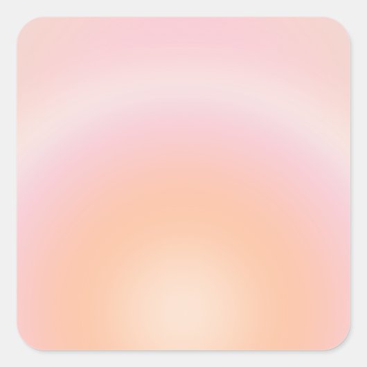 Perzikkleurige verloop vierkante sticker (Voorkant)