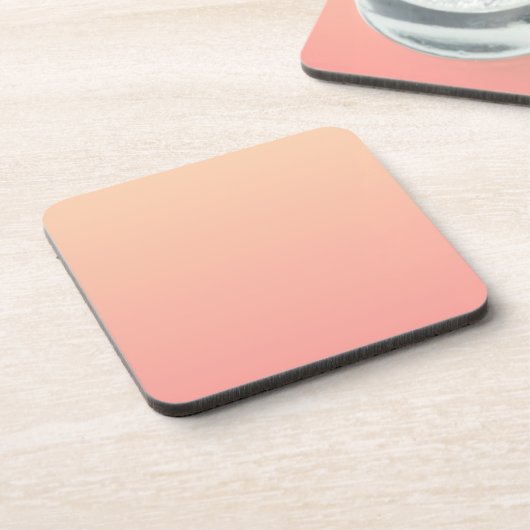 Perzikkleurige verloopachtergrond bier onderzetter (Linkerzijde)