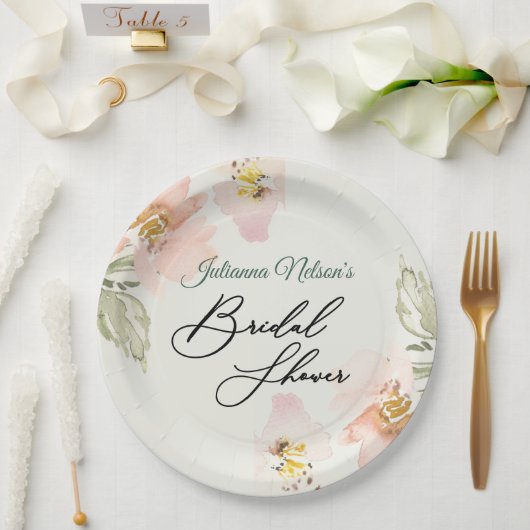 Perzikkleurige waterverf bord (Huwelijk)