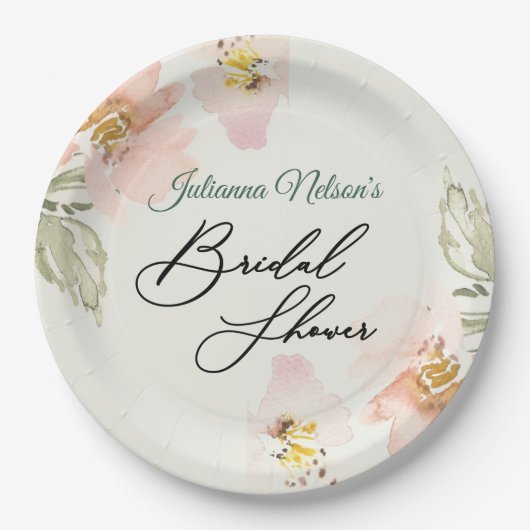 Perzikkleurige waterverf bord (Voorkant)