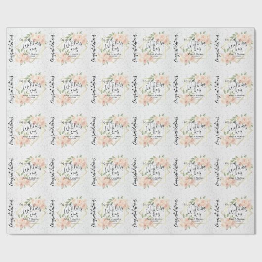 Perzikkleurige Waterverf Cadeaupapier (Vlak)