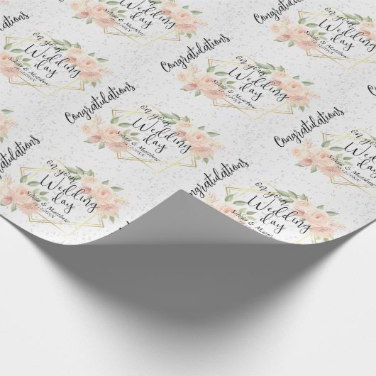 Perzikkleurige Waterverf Cadeaupapier (Hoek)