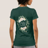 Perzikkleurige waterverf florale en naaldbladertoe t-shirt (Achterkant)
