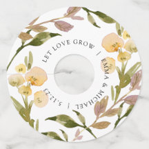 Perzikkleurige  Waterverf Label