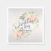 Perzikkleurige Waterverf Servet (Voorkant)