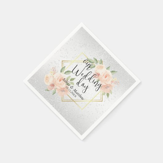 Perzikkleurige Waterverf Servet (Hoek)