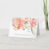 Perzikkleurige Waterverf - Ventilator op maat Bedankkaart (Voorkant)