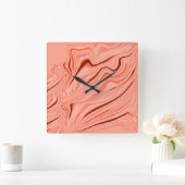 Perzikkleurige, zalmkoraal- en roze-mengkrommen vierkante klok (Huis)