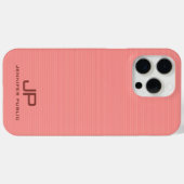 Perzikkleurtonen Elegante Moderne Monogramnaam Case-Mate iPhone Case (Achterkant (horizontaal))