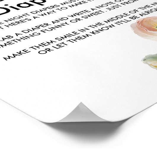 Perzikknollen Late Night Diaper-teken Poster (Hoek)