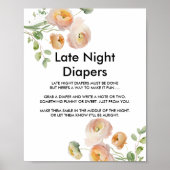 Perzikknollen Late Night Diaper-teken Poster (Voorkant)