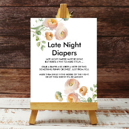 Perzikknollen Late Night Diaper-teken Poster