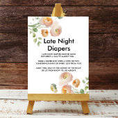 Perzikknollen Late Night Diaper-teken Poster