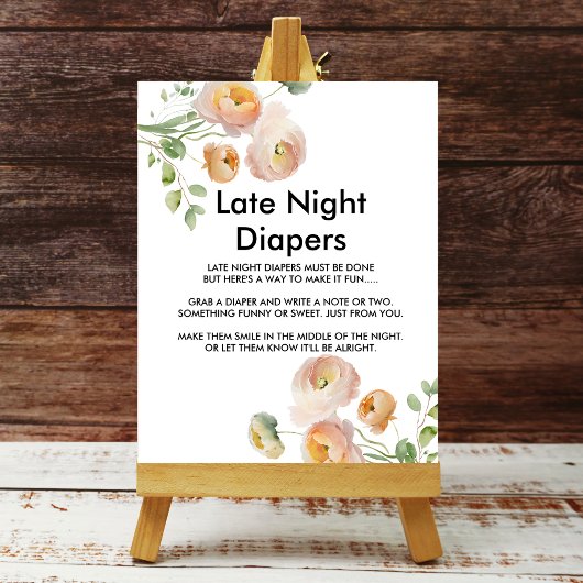 Perzikknollen Late Night Diaper-teken Poster