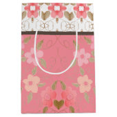 Perzikkoraal en roze medium cadeauzakje (Voorkant)