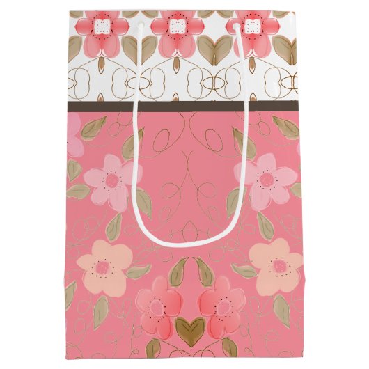 Perzikkoraal en roze medium cadeauzakje (Achterkant)