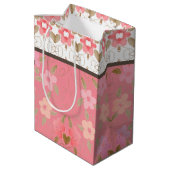 Perzikkoraal en roze medium cadeauzakje (Achterkant Gekanteld)