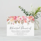 Perzikkoraal Waterverf bloemen repetitie Kaart (Staand voorkant)