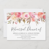 Perzikkoraal Waterverf bloemen repetitie Kaart (Voorkant)