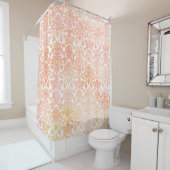 Perzikkoraal Waterverf Damask Showgordijn Douchegordijn (In situ)
