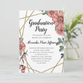 Perzikkoraal Zinnia Flower Girls Graduparty Kaart (Staand voorkant)