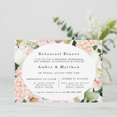 Perzikkream Hydrangeas Tulip Rehearal Dinner Kaart (Staand voorkant)
