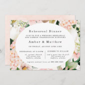 Perzikkream Hydrangeas Tulip Rehearal Dinner Kaart (Voorkant / Achterkant)