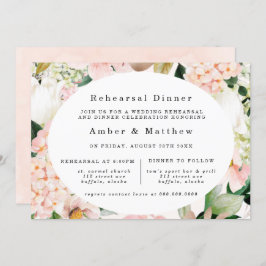 Perzikkream Hydrangeas Tulip Rehearal Dinner Kaart