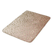 Perzikkream Ombre Gold Glitter Leopard Print  Badmat (Gekanteld)