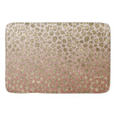 Perzikkream Ombre Gold Glitter Leopard Print  Badmat (Voorkant)