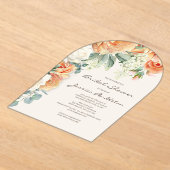 Perzikkreem Floral Eucalyptus Vrijgezellenfeest Acryl Uitnodigingen (Laagn)