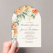 Perzikkreem Floral Eucalyptus Vrijgezellenfeest Acryl Uitnodigingen (Insitu (Draagbaar))