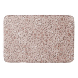 Perzikkrem Blush leopard Print Glitter Badmat