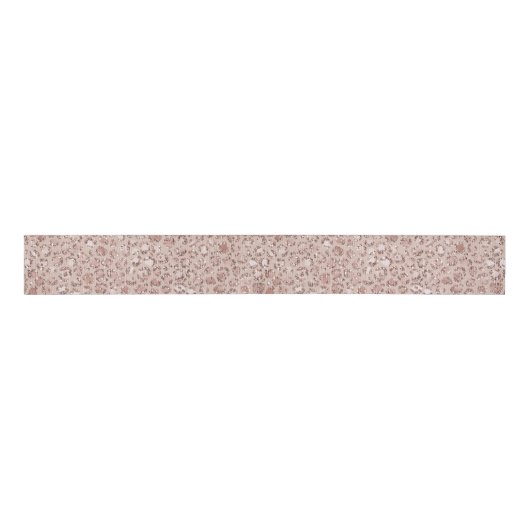 Perzikkrem Blush leopard Print Glitter        Grosgrain Lint (Voorkant)