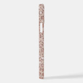 Perzikkrem Blush leopard Print Glitter iPhone Hoesje (Rechterkant)