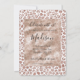 Perzikkrem Blush leopard Print Glitter Kaart