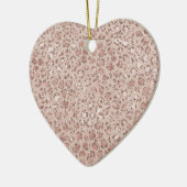Perzikkrem Blush leopard Print Glitter Keramisch Ornament (Links)