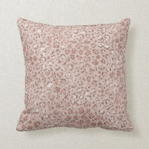 Perzikkrem Blush leopard Print Glitter            Kussen