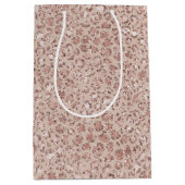 Perzikkrem Blush leopard Print Glitter Medium Cadeauzakje (Voorkant)