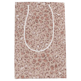 Perzikkrem Blush leopard Print Glitter Medium Cadeauzakje